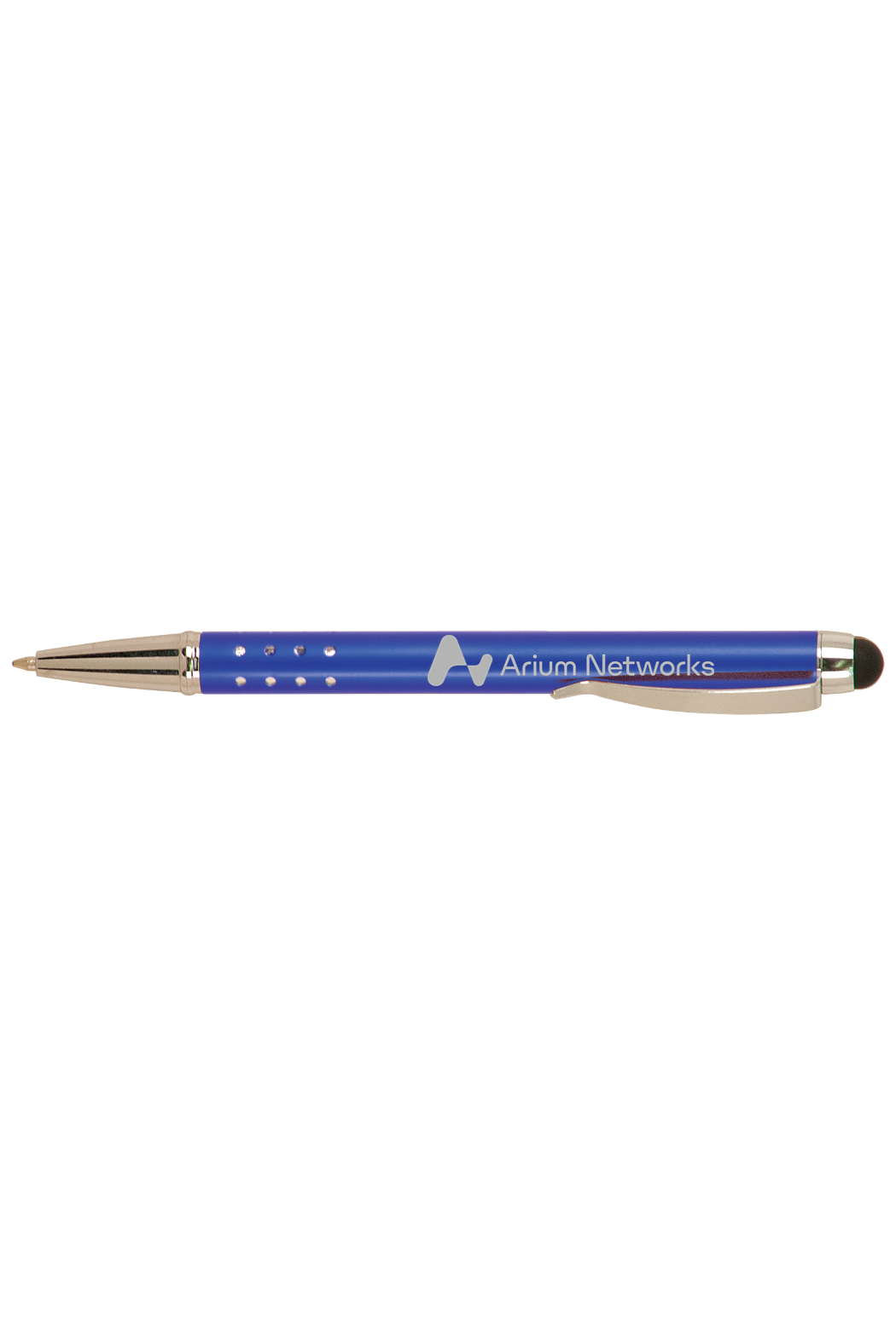 Silver Trim Laserable Pen with Stylus