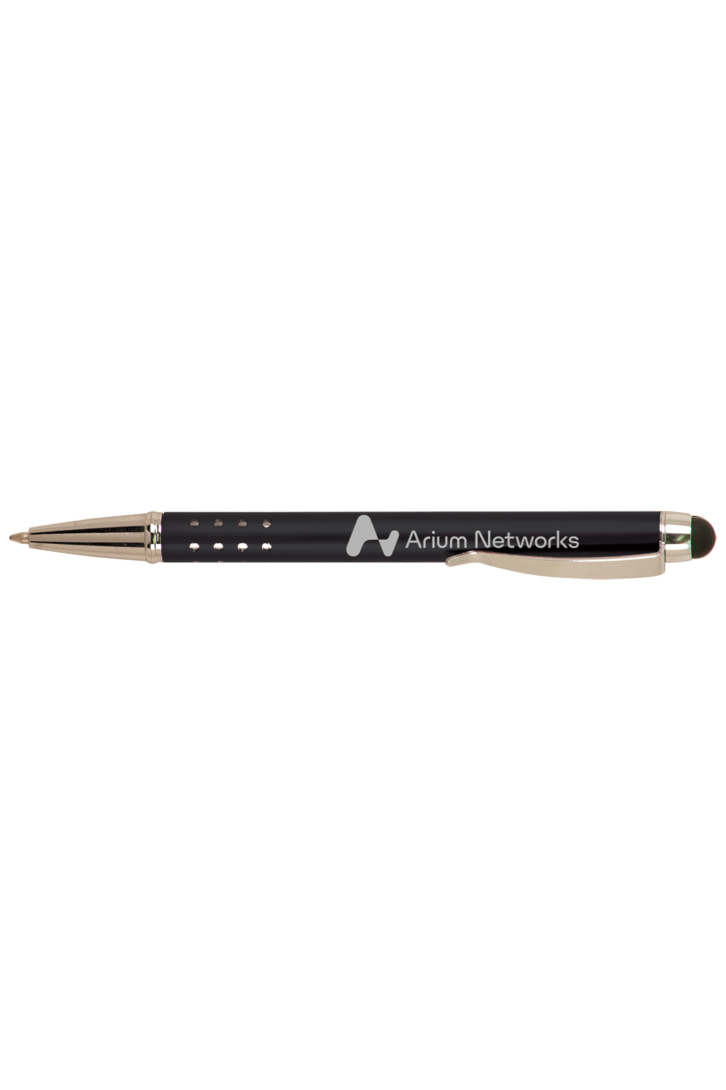 Silver Trim Laserable Pen with Stylus